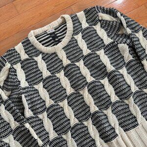 Vintage Handmade Wool Sweater Black Cream Pullover Mens‎ M Parkel For Men Roma